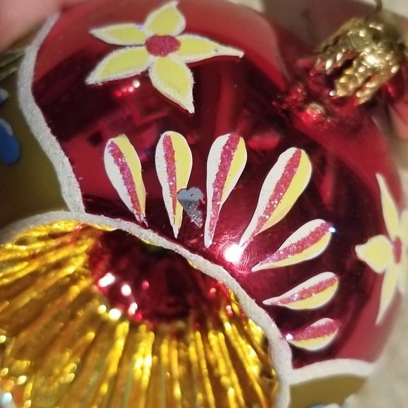 RARE VINTAGE CHRISTOPHER RADKO SUNRISE SERENADE DOUBLE REFLECTOR INDENT ORNAMENT - Picture 9 of 11